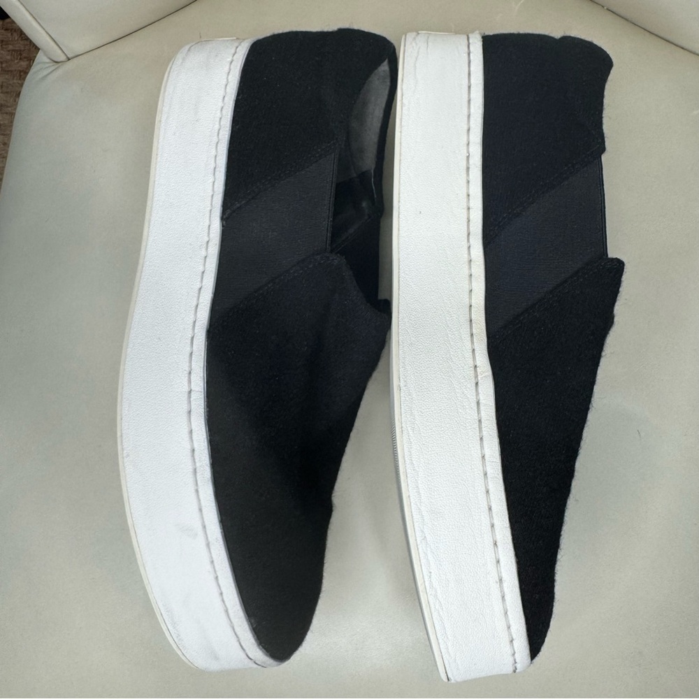 VINCE Warren Wool Flannel Black Slip-On Platform Sneakers Size US 11 (EUR 41) - Picture 15 of 15